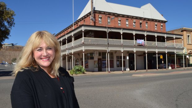 Andrea Roberts, executive manager, strategic city development, at Broken Hill City Council, in front of the town's historic Palace Hotel.