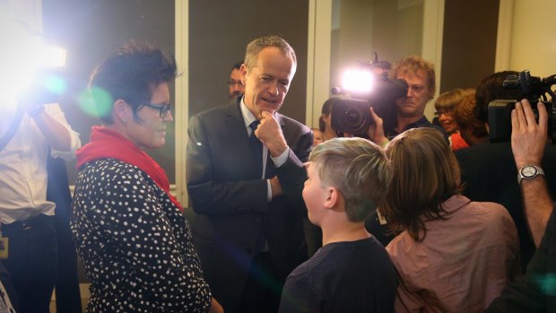 Opposition Leader Bill Shorten met with rainbow families at Parliament House on Tuesday.