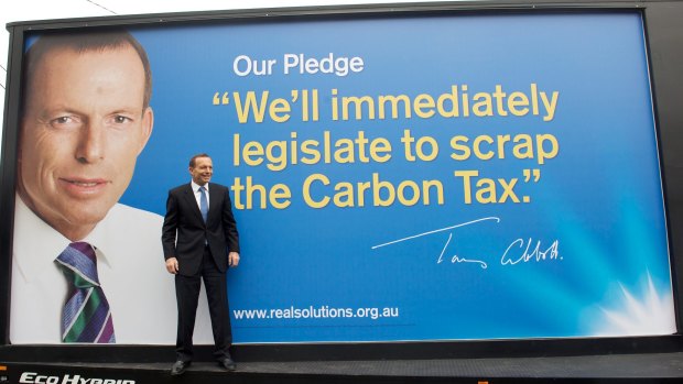 Tony Abbott's successful election pledge to scrap the carbon tax.