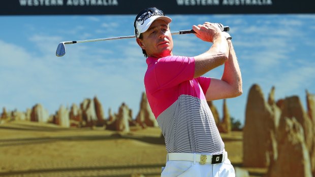Hometown hero Brett Rumford played brilliantly on Friday afternoon to take a share of the lead in the Perth International at Lake Karrinyup.
