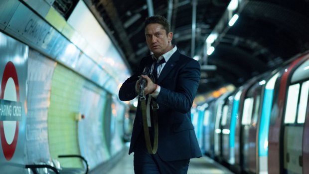 Gerard Butler as Secret Service agent Mike Banning in <i>London Has Fallen</i>.