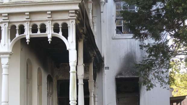 The boarding house in Petersham after the blaze was put out.