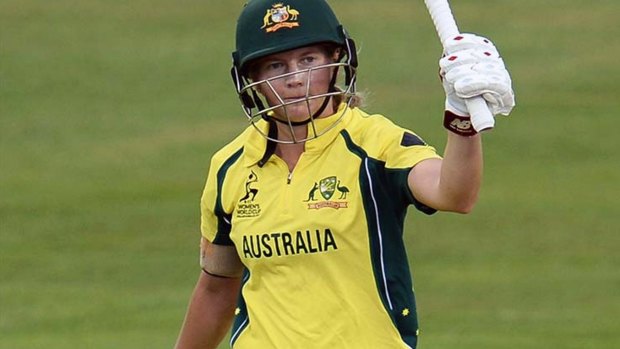 Being managed: Despite carrying a troublesome shoulder injury Australia's captain Meg Lanning scored 152 not out against Sri Lanka and 48 against New Zealand.