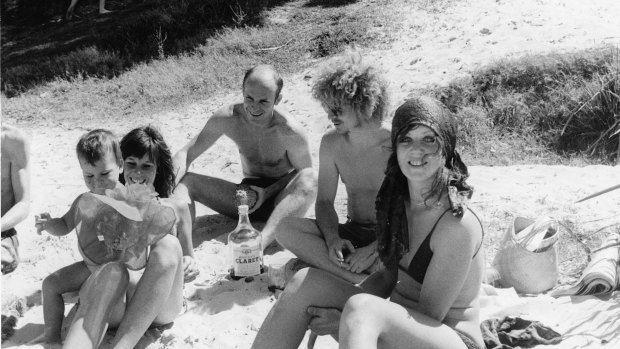 Brett and Wendy at Chinaman's Beach, early 1971, in a still from the documentary Whiteley.