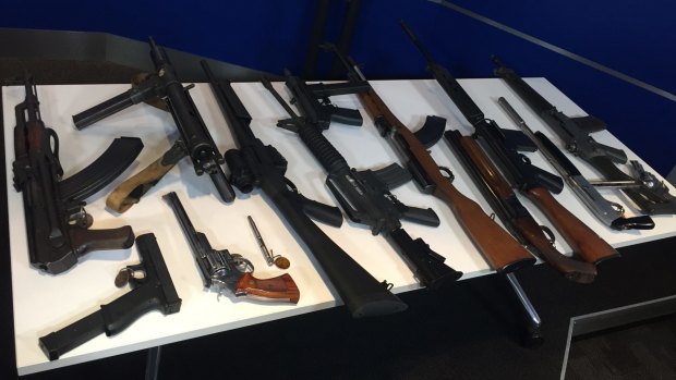 Illegal firearms seized by police in Victoria.
