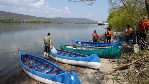 Canoeing on the River Danube.