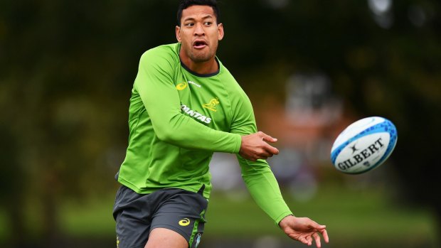 Milestone: Israel Folau will run out in his 50th game for the Wallabies on Saturday against Scotland at Murrayfield. 