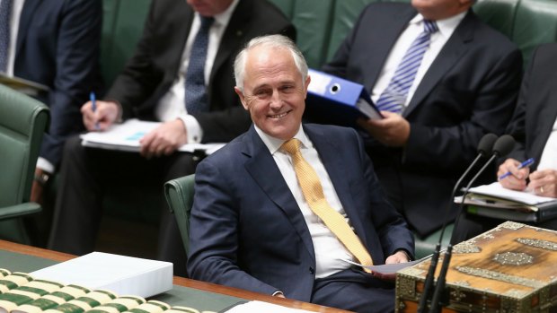 Nicer suit: Malcolm Turnbull in question time on Thursday.