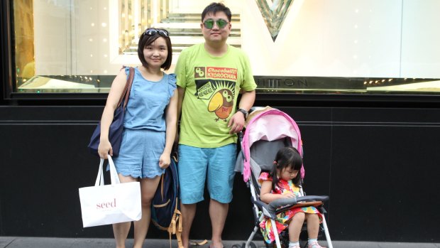 Chinese tourists shopping Australia.