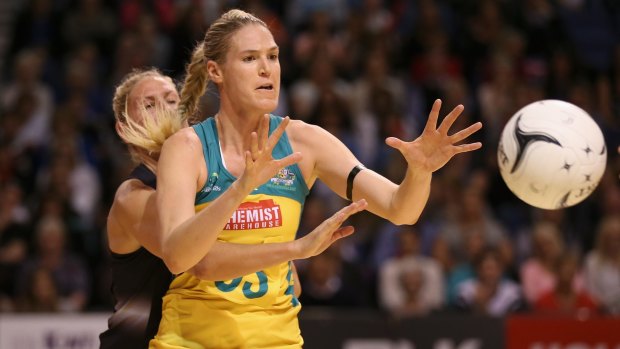 Another win: Caitlin Bassett and the Diamonds scored another narrow win over New Zealand.