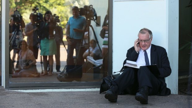 Former <em>Sydney Morning Herald</em> journalist Malcolm Brown filing his copy on December 24, 2012, at the conclusion of the story he had been covering for more than 30 years.