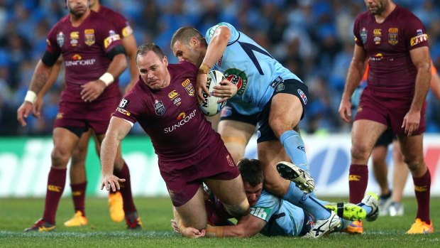 Injury cloud: Maroons prop Matt Scott may miss the Cowboys' clash with Manly.