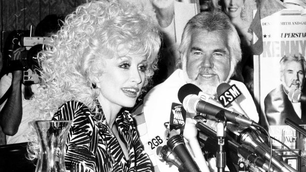 Kenny Rogers with Dolly Parton in 1987.