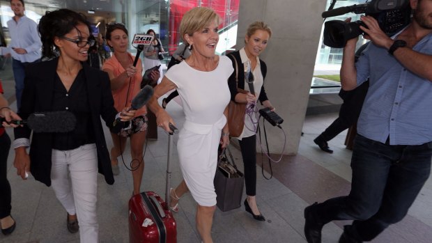 Julie Bishop at Canberra Airport earlier this year.