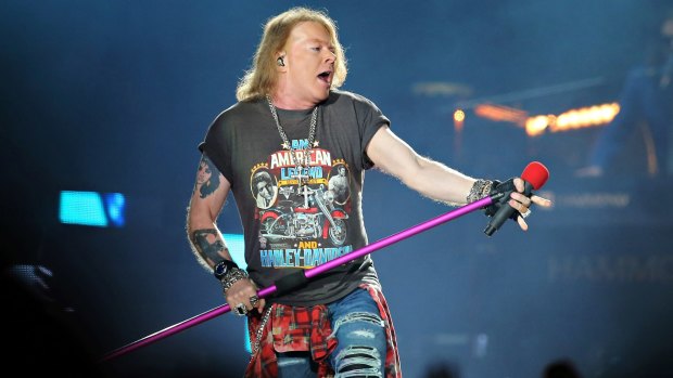 Guns N' Roses frontman Axl Rose worked the crowd into a frenzy.