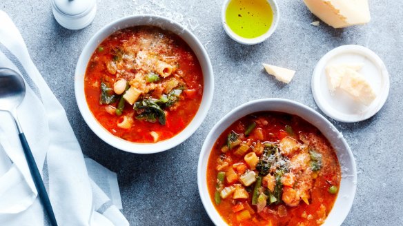 Karen Martini's Minestrone with roasted vegetables.