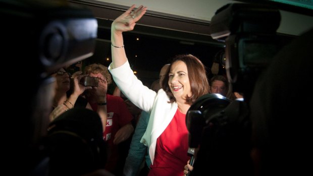 Labor leader Annastacia Palaszczuk on election night.
