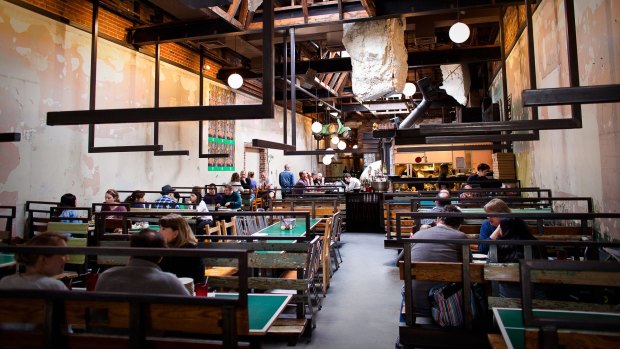 The interior of the pizzeria Comet Ping Pong in Washington, the subject of false allegations claiming Hillary Clinton took part in a child trafficking ring there, part of the fake news storm that took over social media during the 2016 election. 