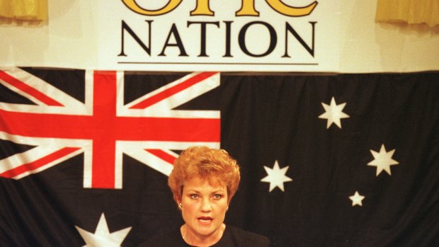 Pauline Hanson launches her "Easytax" policy in 1998.