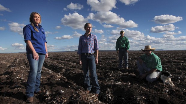 Members of the Liverpool Plains Youth Group on the black soils of Breeza Station. 