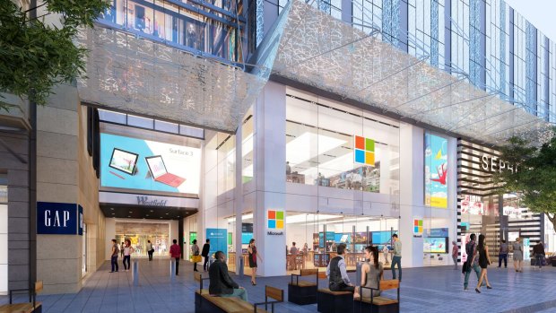 New Microsoft flagship store in Pitt Street Mall, opening on November 12. 