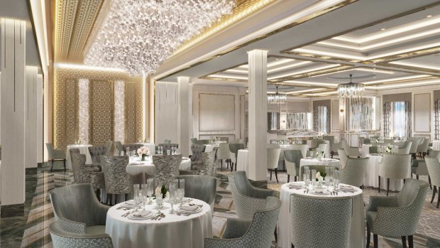 Artist's impression of Compass Rose dining room on Regent Seven Seas Splendor.