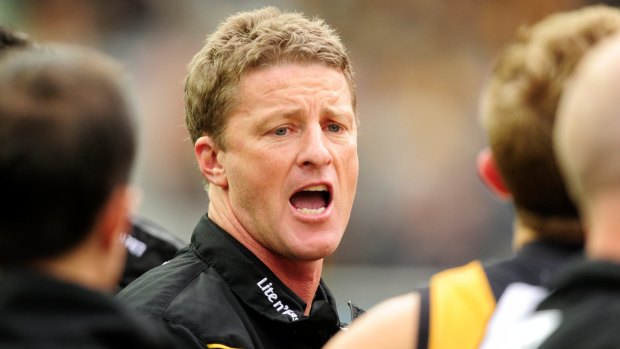 Five years ago: Damien Hardwick coached the Tigers to 12th place in 2012.