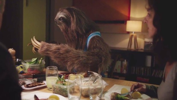 "Pass the salt": A screen grab from the "Stoner Sloth" anti-marijuana campaign.