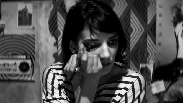 Sheila Vand as The Girl in <i>A Girl Walks Home Alone At Night</i>.