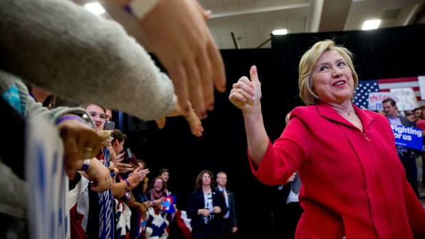 Hillary Clinton prior to her narrow victory in Kentucky.