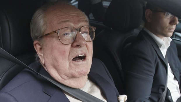 Jean-Marie Le Pen in May 2015 when he faced his party's disciplinary board over anti-Semitic remarks.