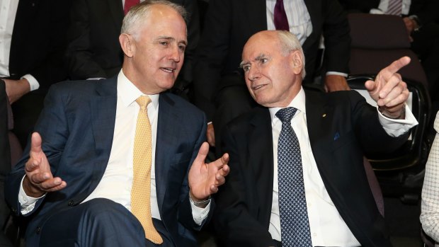 Prime Minister Malcolm Turnbull and former Prime Minister John Howard.