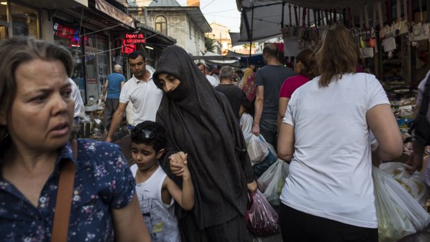 The weekly bazaar, held every Monday, in the neighbourhood of Karagumruk, Istanbul.