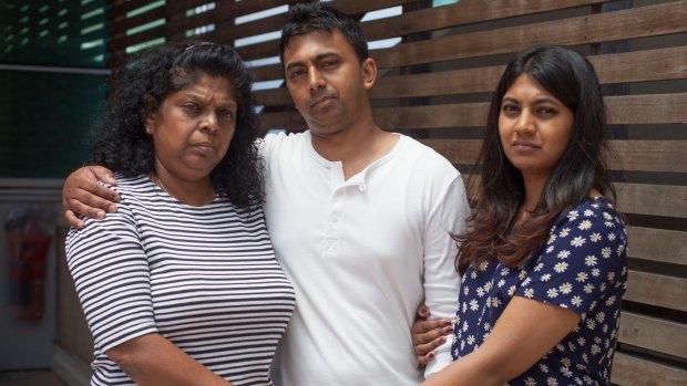 The family of Myuran Sukumaran, mother Raji, left, brother Chinthu and sister Brintha.