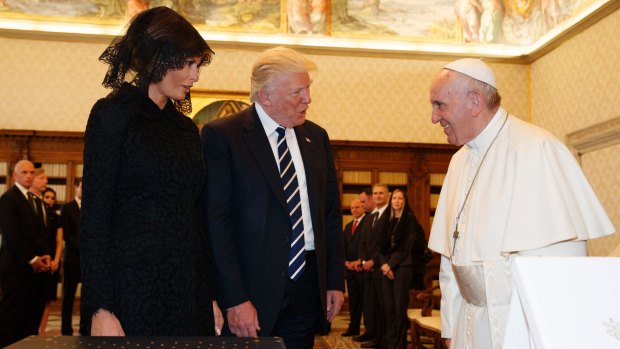 The Pope joked around with the president and his wife after their meeting.