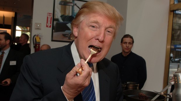 Donald Trump during Launch of Trump Steaks.