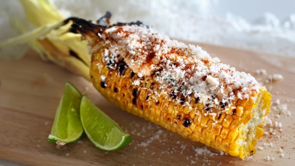 Barbecued corn with chipotle mayo.
