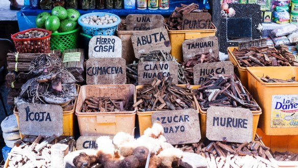 Aside from raw ingredients and cooked food, Belen market vendors also sell medicinal herbs, barks and tonics.