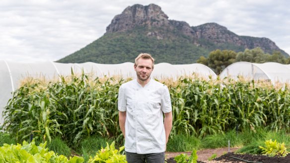 Robin Wickens in the kitchen garden at the Royal Mail, Dunkeld.