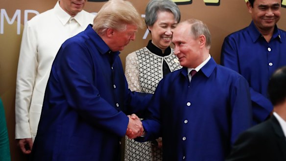 United States of America President Donald Trump and Russian President Vladimir Putin at the APEC summit earlier in the month. 