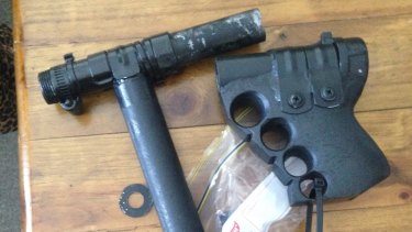 A home-made ''slam gun'' was among several firearms seized from three properties in 2015.