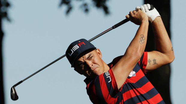 In huge demand: Ricky Fowler in action for the United States during the Ryder Cup.