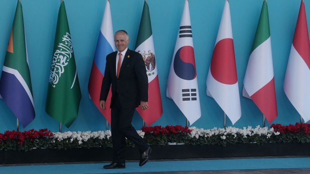 Prime Minister Malcolm Turnbull at the G20 summit.