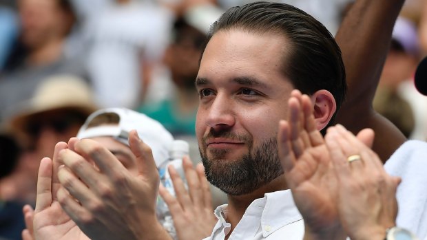 Reddit co-founder Alexis Ohanian watches his fiancee Serena Williams play at the Australian Open.