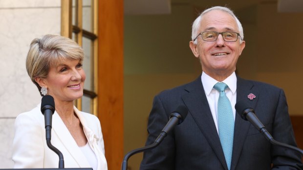 Prime Minister Malcolm Turnbull and Julie Bishop.