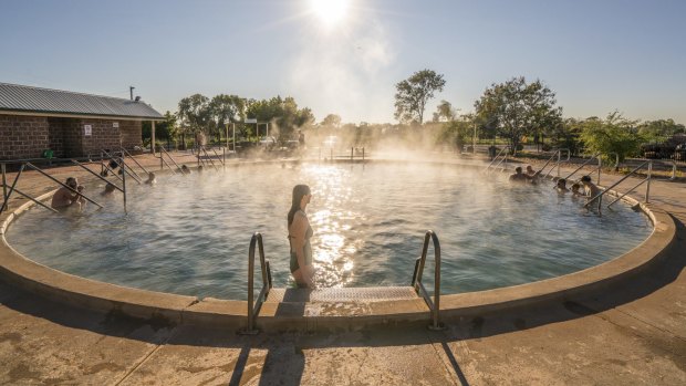 The naturally heated thermal pool at the Artesian Bore Baths.