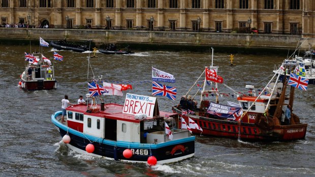 Battle of Britain: A flotilla of "leave" and "remain" campaigners took to the Thames River in London last week. 