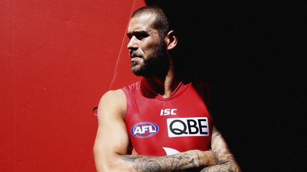 Back into training: Lance Franklin, of the Sydney Swans.