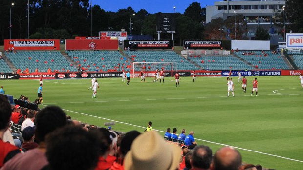 Empty house: The Red and Black Bloc stayed away from the Wanderers' home game against Brisbane on Saturday night.