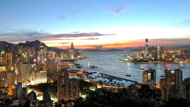 Hong Kong city and harbour view.